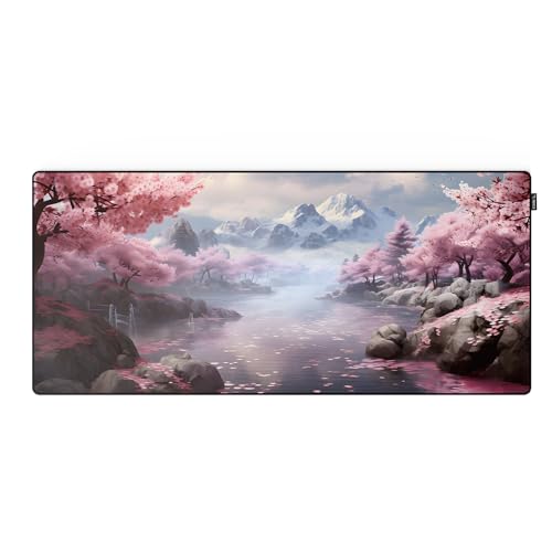 XXL PROPADS Premium Gaming Mousepad im Kirschblütendesign gedruckt in Hamburg - Gaming-Mauspad, rutschfestes Gummi, Starke Umkettelung, einfach zu reinigen von propads.gg