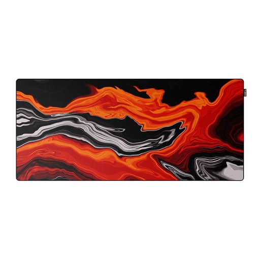 XXL PROPADS Premium Gaming Mousepad in diversen Styles gedruckt in Hamburg - Gaming-Mauspad, rutschfestes Gummi, Starke Umkettelung, einfach zu reinigen (redfluid) von propads.gg