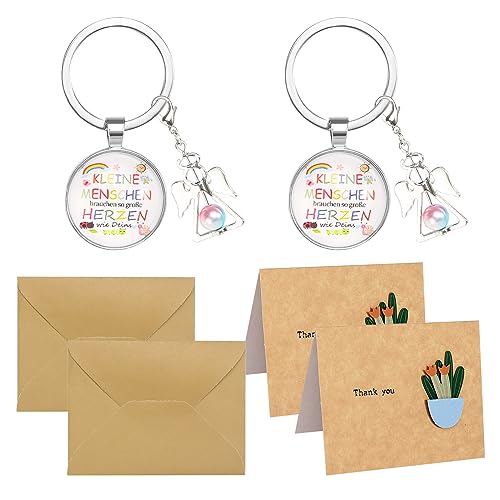Abschiedsgeschenk Kita Schlüsselanhänger, 2Pcs Abschiedsgeschenk Kindergarten KLEINE MENSCHEN brauchen so große HERZEN wie Deins, mit Grußkarte und Umschlag für Lehrer Geschenkideen Abschiedsgeschenk Kita Schlüsselanhänger, 2Pcs Abschiedsgeschenk Kindergarten KLEINE MENSCHEN brauchen so große HERZEN wie Deins, mit Grußkarte und Umschlag für Lehrer Geschenkideen von prota