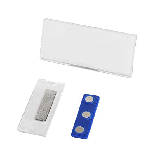 Namensschilder Magnetisch, 2 Stück Selbstklebend Magnetisch Namensschild Schilder Kleidung Metall Namensschild mit 3 Punkt Magnet für Visitenkarten Ausweishüllen Beschriften von prota