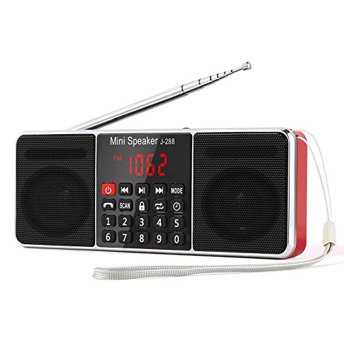 PRUNUS J-288 Tragbar AM(MW) UKW FM Bluetooth USB SD TF Radio MP3 mit Doppelmagnet Lautsprechern Stereo Sound AUX und Sleep Timer Funktion von prunus