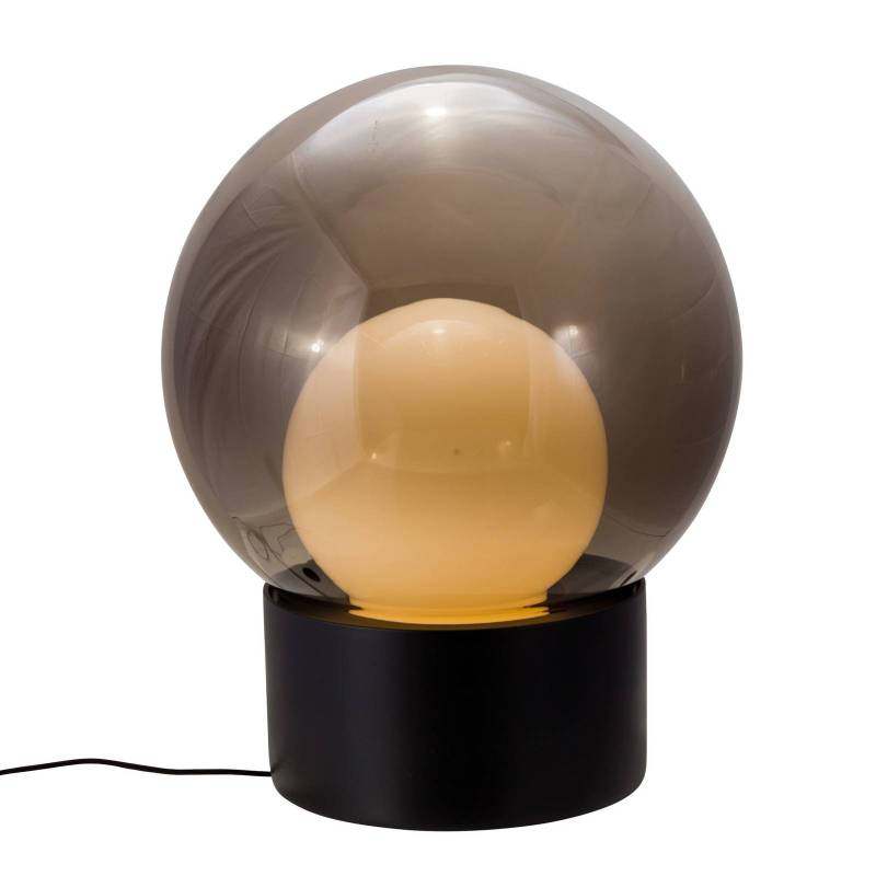 pulpo Tischleuchte Boule Medium, rauchgrau/opal/schwarz von pulpo GmbH