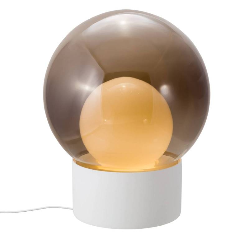 pulpo Tischleuchte Boule Medium, rauchgrau/opal/weiß, Glas von pulpo GmbH