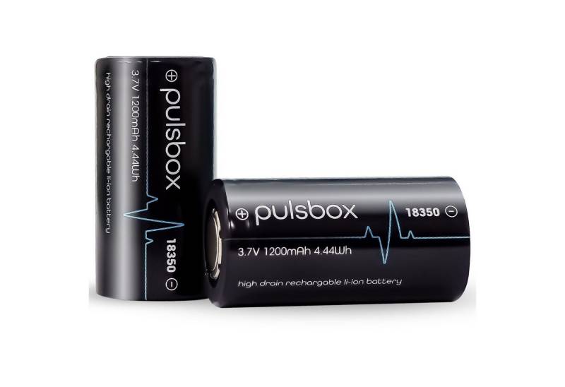 pulsbox IMR 18350 Li-Ion 3,7V Flat Top 1200mAh 10A High Drain Akku von pulsbox