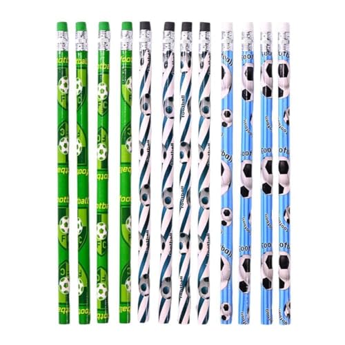 pulunto Fußball-Serie Bleistift schreiben und mit Gummistift mit einem Schreibwaren-Radiergummi-Zubehörkopf für Schüler von pulunto