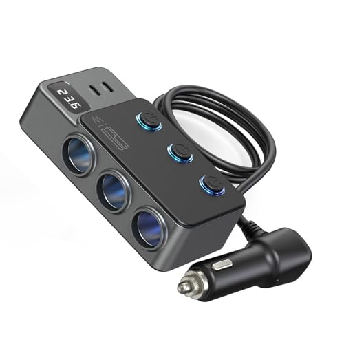 120W Zigaretten Splitter Auto Ladeadapter 3 Buchse USB C PD35W für 12V/24V Fahrzeug 120W Zigaretten Splitter Auto Ladeadapter 3 Buchse USB C PD35W für 12V/24V Fahrzeug von pumpumlia