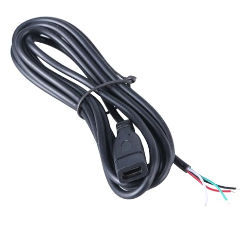 pumpumlia USB-Datenkabel, USB-Buchse auf 4-poliges lötbares Netzkabel, Verlängerungskabel, 5 V, 3 A von pumpumlia