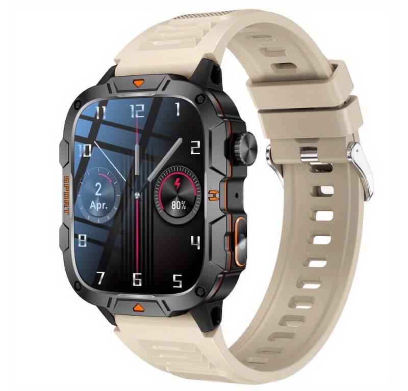 purspo Fur Damen Herren mit LED-Taschenlampe/Drahtlos-Anrufe/Musiksteuerung/ Smartwatch (Andriod iOS), DIY-Hintergrundbild/Sperrbildschirm/Wecker/Schrittzähler/Multi-Sport von purspo