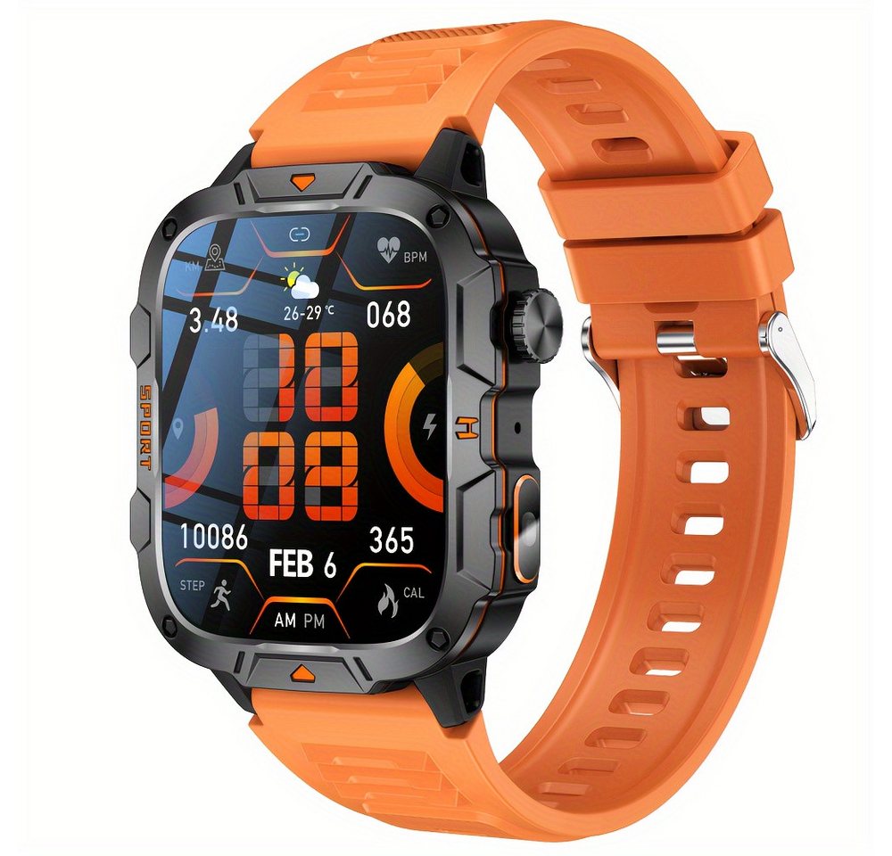 purspo Fur Damen Herren mit LED-Taschenlampe/Drahtlos-Anrufe/Musiksteuerung/ Smartwatch (Andriod iOS), DIY-Hintergrundbild/Sperrbildschirm/Wecker/Schrittzähler/Multi-Sport von purspo