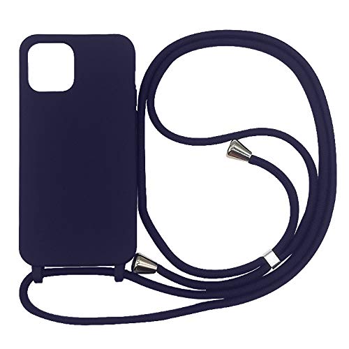 PuYu Zhe Kompatibe mit iPhone 14 Hülle,Verstellbarer Handykette Hülle Silikon Seil Necklace Handyhülle mit Kordel Tasche TPU Bumper Schutzhülle-Dunkelblau von puyu zhe