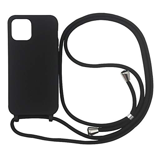 PuYu Zhe Kompatibe mit iPhone 14 Hülle,Verstellbarer Handykette Hülle Silikon Seil Necklace Handyhülle mit Kordel Tasche TPU Bumper Schutzhülle-Schwarz von puyu zhe