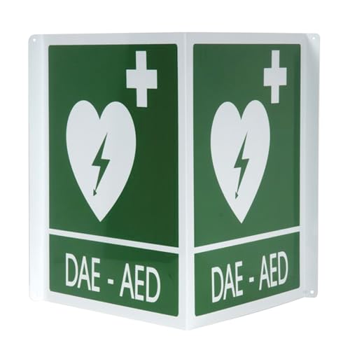 PVS 35327 DAE/AED-Schild, doppelt, Aluminium, 34 x 36 cm, für Defibrillatoren von pvs spa