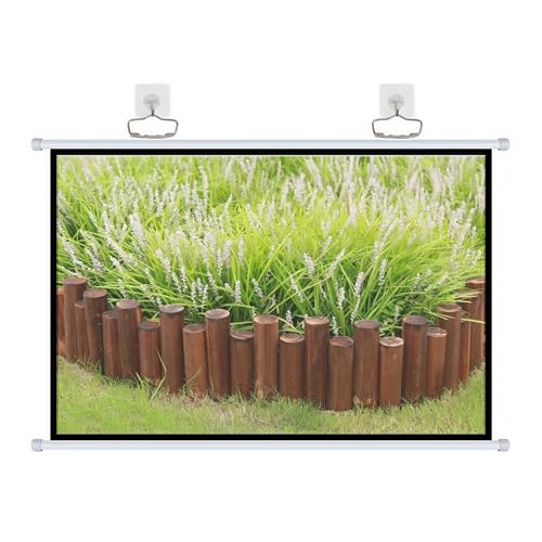 Leicht tragbareprojektionsleinwand screenAufrollbare Manuelle Projektionswand Keine Montage erforderlichFür Wandmontage, Filmnacht,Videoleinwand Für Büro Schulen(Weiß b,152cm) von pykaaiiu