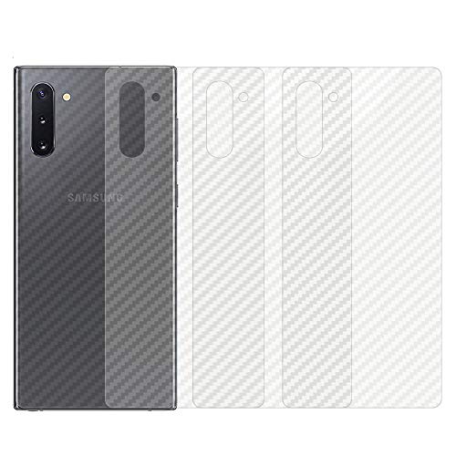 qichenlu [Carbon Muster] 4 Stück Rückseite Folie für Galaxy Note 10, Folie Hinten für Samsung Galaxy Note 10,Klar Matt Klebefolie Kratzfest Hinten Schutz von qichenlu