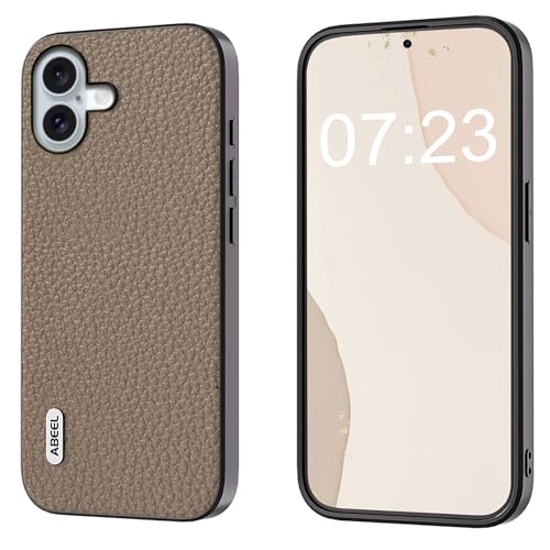 qichenlu Echt Leder Case kompatibel mit iPhone 16,【Luxus Business,Stoßfest Bumper】 Robustes Rindsleder Back Cover Echtleder Handytasche kompatibel mit iPhone 16,Grau qichenlu Echt Leder Case kompatibel mit iPhone 16,【Luxus Business,Stoßfest Bumper】 Robustes Rindsleder Back Cover Echtleder Handytasche kompatibel mit iPhone 16,Grau von qichenlu