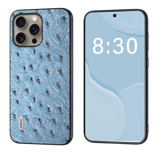 qichenlu Echtleder Case kompatibel mit iPhone 16 Pro Max Strauß Muster,【Einzigartiges Tiermuster,Stoßfest Bumper】 Handyschale Tasche Schutzhülle Ledercase,Blau qichenlu Echtleder Case kompatibel mit iPhone 16 Pro Max Strauß Muster,【Einzigartiges Tiermuster,Stoßfest Bumper】 Handyschale Tasche Schutzhülle Ledercase,Blau von qichenlu