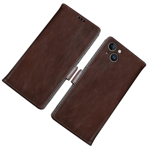 qichenlu Echtleder Handyhülle Brieftasche kompatibel mit iPhone 14,Robustes Rindsleder Magnet Cover Book Wallet Case Tasche mit Kartenfächer kompatibel mit iPhone 14,Vintage Braun qichenlu Echtleder Handyhülle Brieftasche kompatibel mit iPhone 14,Robustes Rindsleder Magnet Cover Book Wallet Case Tasche mit Kartenfächer kompatibel mit iPhone 14,Vintage Braun von qichenlu