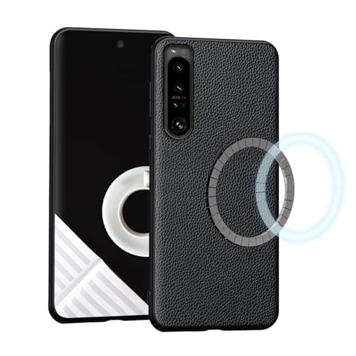 qichenlu Echtleder Magnetische Hülle kompatibel mit MagSafe für Sony Xperia 1 III,MagSafe Laden unterstützt,Auto Magnet Handyhalterung Ledercase Tasche,Schwarz qichenlu Echtleder Magnetische Hülle kompatibel mit MagSafe für Sony Xperia 1 III,MagSafe Laden unterstützt,Auto Magnet Handyhalterung Ledercase Tasche,Schwarz von qichenlu