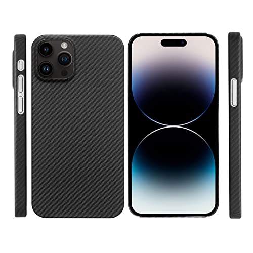 qichenlu Kugelsicher Aramidfaser 600D Schwarz Aramid Hülle komatibel mit iPhone 14 Pro Max,Militärstandard Stoßfest Extrem Dünn Cover Case Hartschale komatibel mit iPhone 14 Pro Max von qichenlu