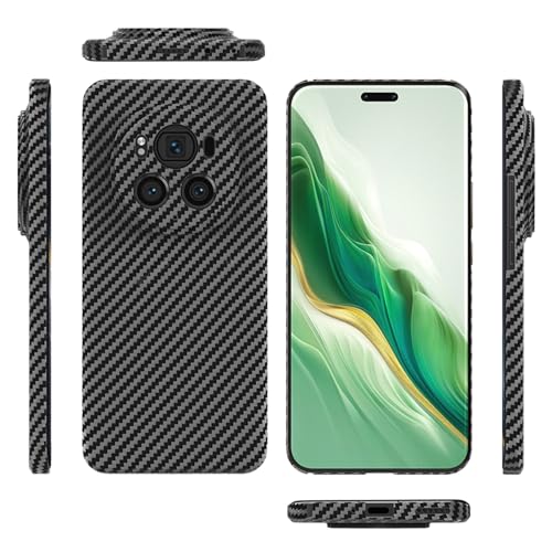 qichenlu Kugelsicher Aramidfaser Kamera Schutz-Schwarz Aramid Hülle für Magic 6 Pro 5G,Militärstandard Stoßfest Extrem Dünn Cover Case Hartschale für Honor Magic 6 Pro 5G von qichenlu