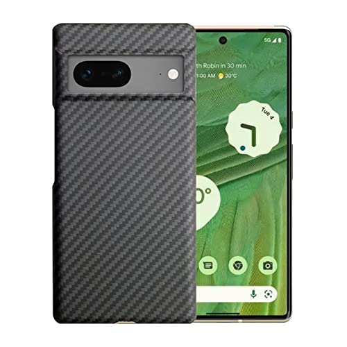 qichenlu Kugelsicher Aramidfaser Schwarz Aramid Hülle für Pixel 7,Militärstandard Stoßfest Extrem Dünn Cover Case Hartschale für Google Pixel 7 von qichenlu