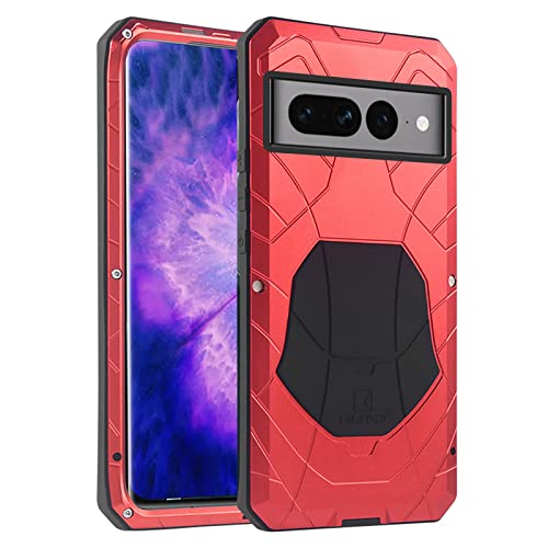 qichenlu Leichtbau Metallcase Rot Aluminium Hülle für Pixel 7 Pro,Zweigeteilt Metall hybrid Silikon Stoßfest Bumper Outdoor Case für Google Pixel 7 Pro von qichenlu