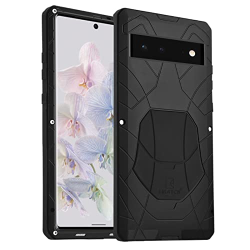 qichenlu Leichtbau Metallcase Schwarz Aluminium Hülle für Pixel 6 Pro,Zweigeteilt Metall hybrid Silikon Stoßfest Bumper Outdoor Case für Google Pixel 6 Pro von qichenlu