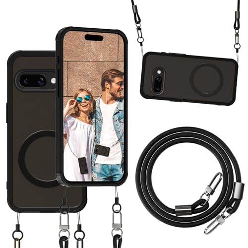 qichenlu Magnetische Hülle mit Abnehmbarer Echtleder Kette für Google Pixel 9a kompatibel mit MagSafe,KFZ Magnet Handyhalterung Case - Matt Schwarz qichenlu Magnetische Hülle mit Abnehmbarer Echtleder Kette für Google Pixel 9a kompatibel mit MagSafe,KFZ Magnet Handyhalterung Case - Matt Schwarz von qichenlu
