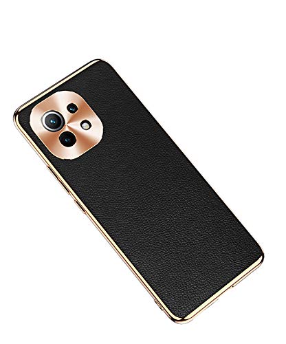 qichenlu Mi 11 Echtleder Back Cover【Kamera Schutz, Chrom Rand,Robustes Rindsleder】 Business Schwarz TPU Bumper Leder Case Handy Hülle für Xiaomi Mi 11 6,81 Zoll qichenlu Mi 11 Echtleder Back Cover【Kamera Schutz, Chrom Rand,Robustes Rindsleder】 Business Schwarz TPU Bumper Leder Case Handy Hülle für Xiaomi Mi 11 6,81 Zoll von qichenlu