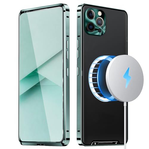 qichenlu Stoßfest Metall Bumper Case kompatibel mit MagSafe für iPhone 12 Pro,Grün Luftfarht Aluminium Rahmen Halbdurchsichtig Cover Rückseite Kamera Linsenglas Schutz Magnetische Hülle qichenlu Stoßfest Metall Bumper Case kompatibel mit MagSafe für iPhone 12 Pro,Grün Luftfarht Aluminium Rahmen Halbdurchsichtig Cover Rückseite Kamera Linsenglas Schutz Magnetische Hülle von qichenlu