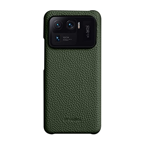 qichenlu Ultra Weich Echt Leder Case für Mi 11 Ultra,Morandi Farbe Grün Echtes Rindsleder Backcover Innenfutter Handy Schutz Hülle für Xiaomi Mi 11 Ultra von qichenlu