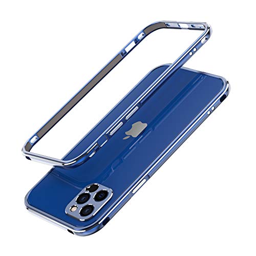 qichenlu Ultraslim Gaming Case Blau Aluminium Rahmen kompatibel mit iPhone 12 Mini,Leicht Luftfahrt Alulegierung Metall Bumper Innen Schwamm,mit Kamera Schutz Abdeckung Rückseite Folie von qichenlu
