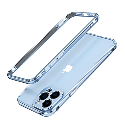 qichenlu Ultraslim Gaming Case Blau Aluminium Rahmen kompatibel mit iPhone 13 Pro,Leicht Luftfahrt Alulegierung Metall Bumper Innen Schwamm,mit Kamera Schutz Abdeckung Rückseite Folie von qichenlu