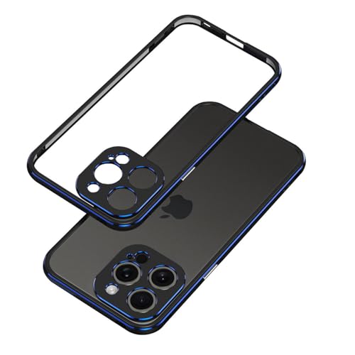 qichenlu Ultraslim Gaming Case Schwarz & Blau Aluminium Rahmen für iPhone 15 Pro Max,Leicht Luftfahrt Alulegierung Metall Bumper Innen Schwamm,mit Kamera Schutz Abdeckung Rückseite Folie qichenlu Ultraslim Gaming Case Schwarz & Blau Aluminium Rahmen für iPhone 15 Pro Max,Leicht Luftfahrt Alulegierung Metall Bumper Innen Schwamm,mit Kamera Schutz Abdeckung Rückseite Folie von qichenlu