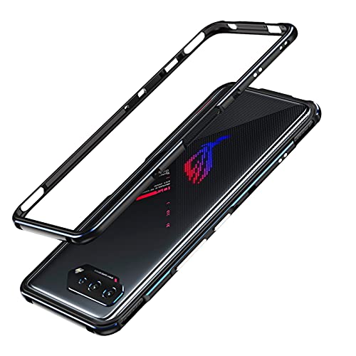 qichenlu Ultraslim Gaming Case Schwarz & Lila Aluminium Rahmen für ASUS ROG Phone 5,CNC Leicht Luftfahrt Alulegierung Metall Bumper Innen Schwamm,mit Kamera Schutz Abdeckung von qichenlu