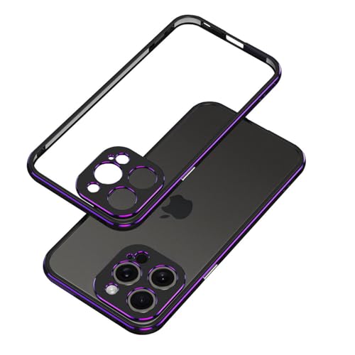qichenlu Ultraslim Gaming Case Schwarz & Lila Aluminium Rahmen für iPhone 15 Pro,Leicht Luftfahrt Alulegierung Metall Bumper Innen Schwamm,mit Kamera Schutz Abdeckung Rückseite Folie qichenlu Ultraslim Gaming Case Schwarz & Lila Aluminium Rahmen für iPhone 15 Pro,Leicht Luftfahrt Alulegierung Metall Bumper Innen Schwamm,mit Kamera Schutz Abdeckung Rückseite Folie von qichenlu