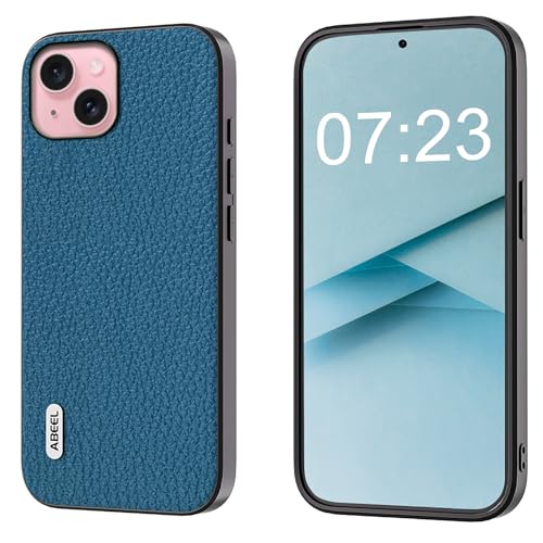 qichenlu Echt Leder Case,【Luxus Business,Stoßfest Bumper】 Robustes Rindsleder Back Cover Echtleder Handytasche kompatibel mit iPhone 15,Blau qichenlu Echt Leder Case,【Luxus Business,Stoßfest Bumper】 Robustes Rindsleder Back Cover Echtleder Handytasche kompatibel mit iPhone 15,Blau von qichenlu