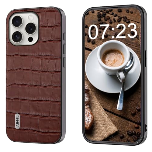 qichenlu Echtleder Backcover,【Geprägtes Krokodil Muster, Robustes Rindsleder】 Stoßfest Rand Ecken Schutz Ledercase Tasche Handy Hülle kompatibel mit iPhone 15 Pro Max,Braun qichenlu Echtleder Backcover,【Geprägtes Krokodil Muster, Robustes Rindsleder】 Stoßfest Rand Ecken Schutz Ledercase Tasche Handy Hülle kompatibel mit iPhone 15 Pro Max,Braun von qichenlu