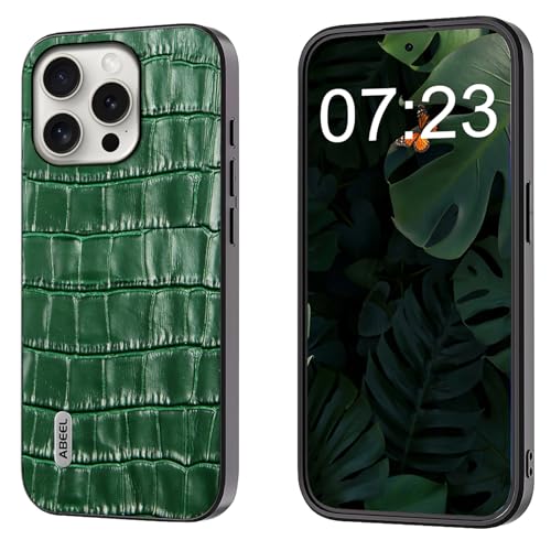 qichenlu Echtleder Backcover,【Geprägtes Krokodil Muster, Robustes Rindsleder】 Stoßfest Rand Ecken Schutz Ledercase Tasche Handy Hülle kompatibel mit iPhone 15 Pro Max,Grün qichenlu Echtleder Backcover,【Geprägtes Krokodil Muster, Robustes Rindsleder】 Stoßfest Rand Ecken Schutz Ledercase Tasche Handy Hülle kompatibel mit iPhone 15 Pro Max,Grün von qichenlu