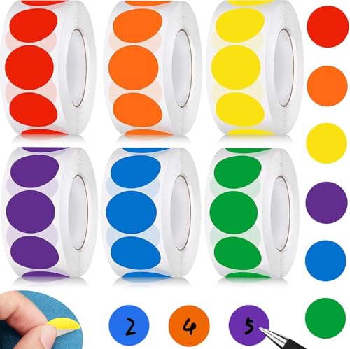 qingmeng 3000Stück Klebepunkte Bunt 25mm Runde Punkt Aufkleber Markierungspunkte Selbstklebend Sticker Ablösbar Klebeetiketten Glue Dot Rot Orange Grün Lila Blau Gelb für Geschenk Bäckereien Umschläge qingmeng 3000Stück Klebepunkte Bunt 25mm Runde Punkt Aufkleber Markierungspunkte Selbstklebend Sticker Ablösbar Klebeetiketten Glue Dot Rot Orange Grün Lila Blau Gelb für Geschenk Bäckereien Umschläge von qingmeng