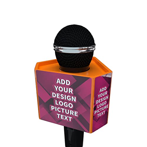 Personalisierte Mikrofonbox mit Logo, sechseckige Mikrofon-Flagge (Orange…) von qiqule