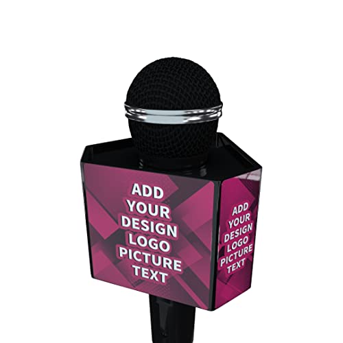 Personalisierte Mikrofonbox mit Logo, sechseckige Mikrofon-Flagge (schwarz) von qiqule