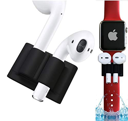 qualiquipment Silikon Halterung kompatibel mit Apple AirPods, Zubehör Befestigung für kabellose Apple in-Ear Kopfhörer an Uhr und Smartwatch (Blau) von qualiquipment