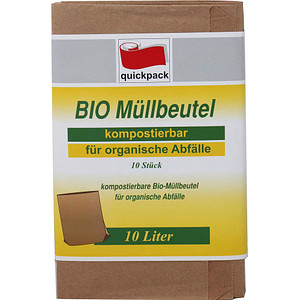 quickpack Biomüllbeutel 10,0 l braun, 10 St. von quickpack