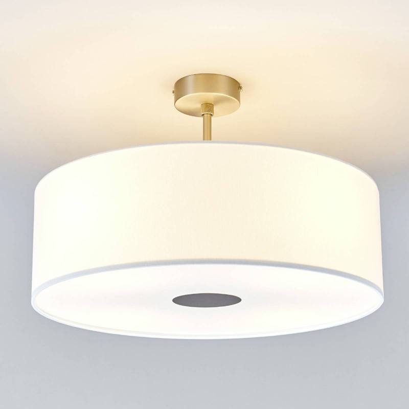 Quitani Deckenlampe Gala, Ø 50 cm, Chintz weiß von Quitani