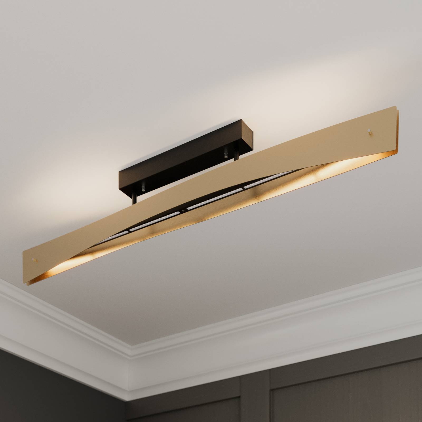 Quitani LED-Deckenlampe Lian, messing, schwarz Quitani LED-Deckenlampe Lian, messing, schwarz von Quitani