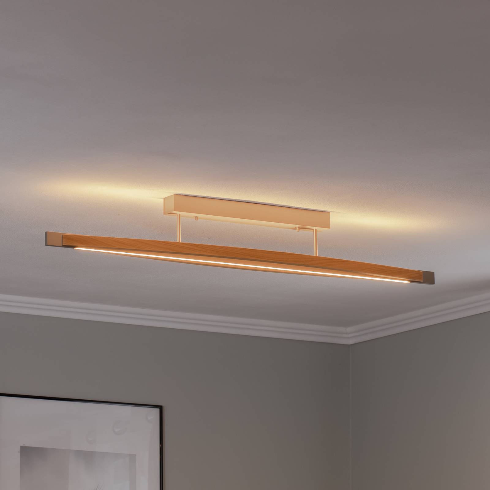 Quitani LED-Deckenleuchte Kiera, eiche/nickel, 38W Quitani LED-Deckenleuchte Kiera, eiche/nickel, 38W von quitani