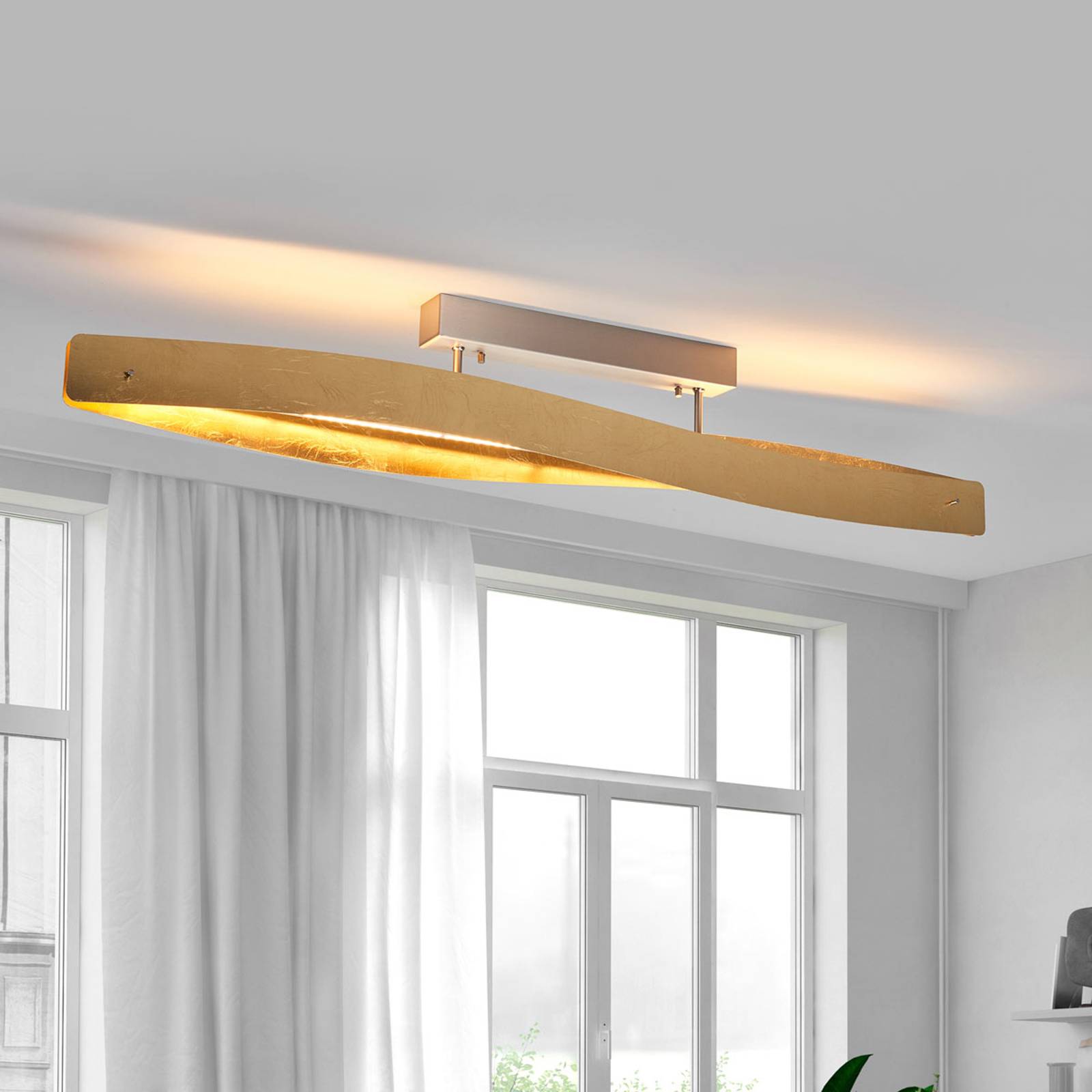 Quitani LED-Deckenleuchte Lian, Schlagmetallfinish Quitani LED-Deckenleuchte Lian, Schlagmetallfinish von Quitani