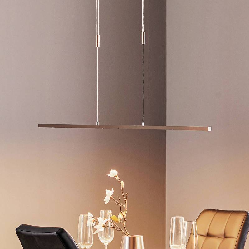 Quitani LED-Hängeleuchte Tolu, nickel, Länge 118 cm von Quitani