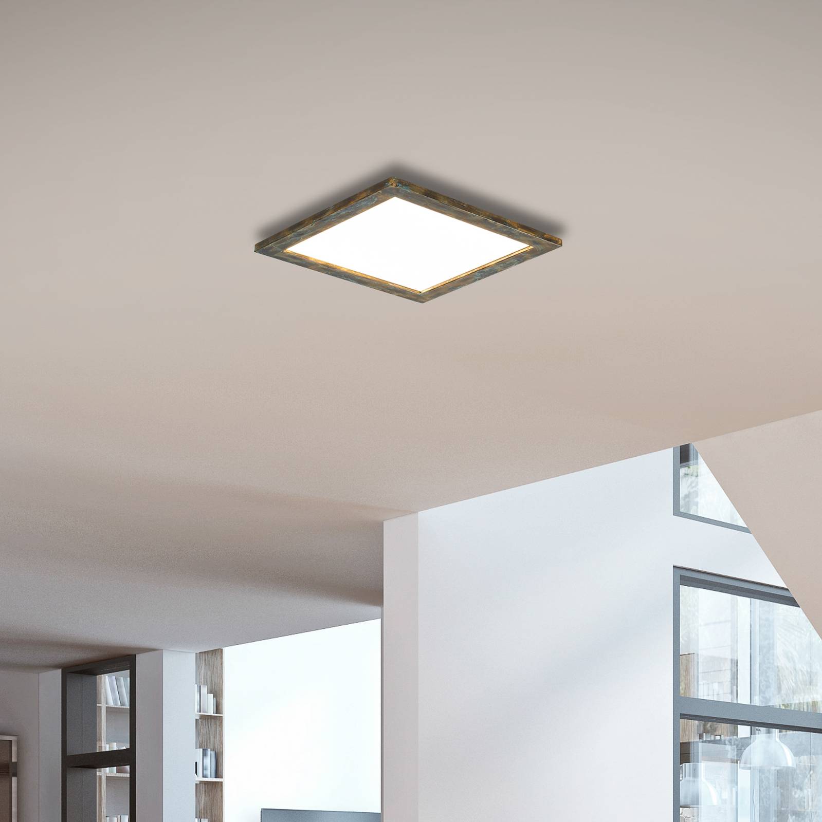 Quitani LED-Panel Aurinor, goldfarbig patiniert, 45 cm von quitani